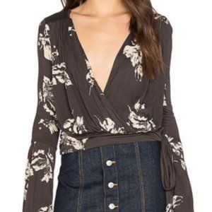 Free People Floral Bell Sleeve Fiona Top